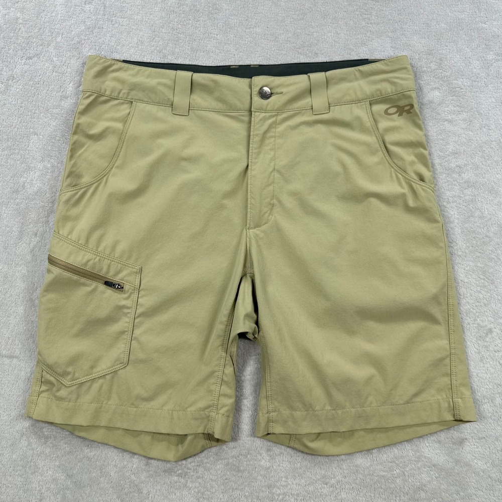 Outdoor Research Ferrosi Shorts Men 32 Khaki Hiking 8 Inseam Lightweight Stretch